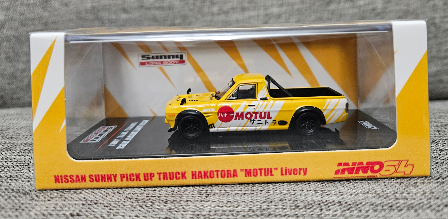 INNO64 1:64 Nissan Sunny Pick up Truck Hakotora “MOTUL” Livery