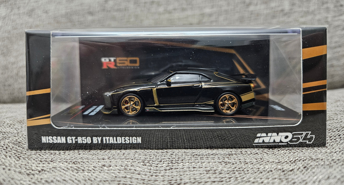 INNO64 1:64 Nissan GT-R50 By Italdesign (Black/Gold)