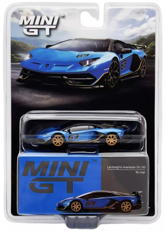 Mini GT 1:64 Lamborghini Aventador SVJ 63 Blu Aegir #784