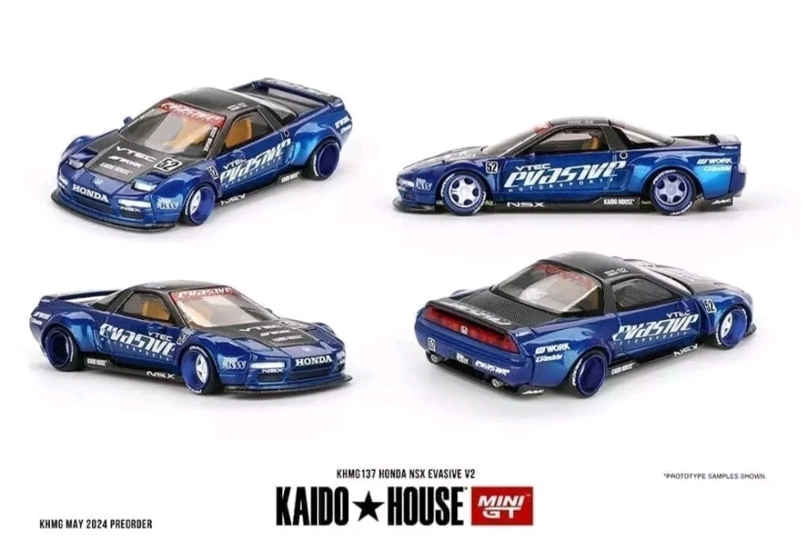 Kaido House x Mini GT 1:64 Honda NSX Evasive V2 – Blue KHMG137
