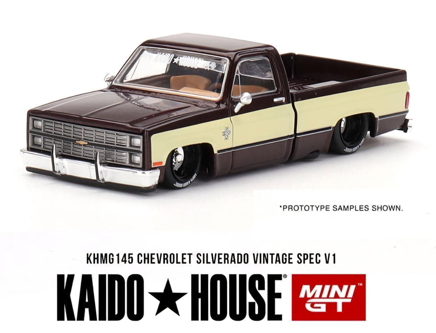 Mini GT x Kaido House 1:64 Chevrolet Silverado KAIDO Vintage Spec V1 Brown #145