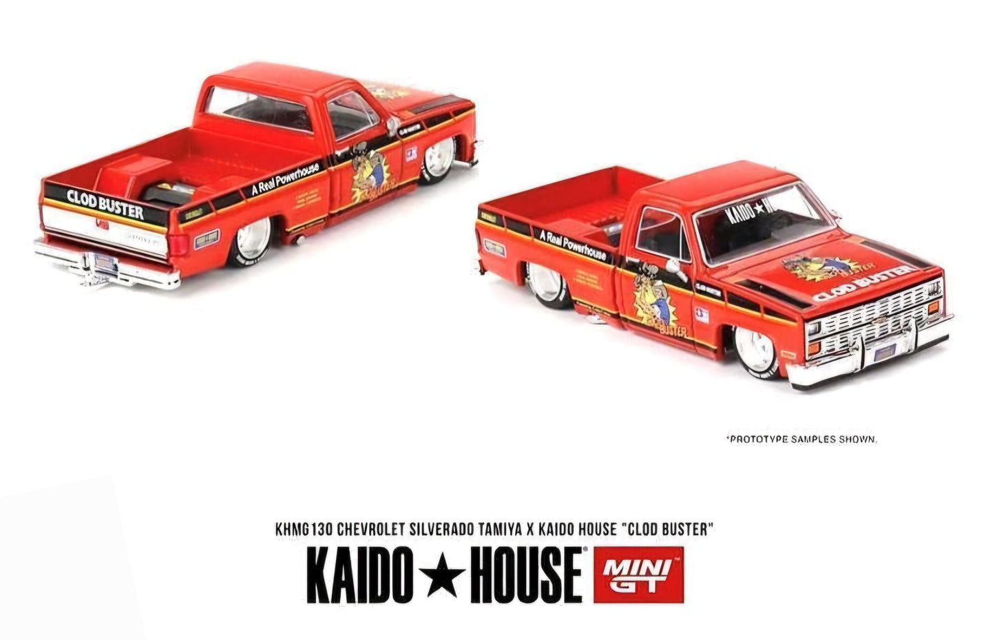 Kaido House x Mini GT 1:64 Chevrolet Silverado Tamiya “CLOD BUSTER" KHMG130