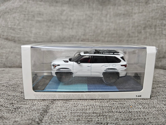 DiecastTalk x Lamley GCD 1:64 Toyota Sequoia TRD PRO Ice Cap White Ltd 804pcs