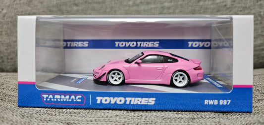 Tarmac Works Hobby64 Pink Porsche RWB 997 Toyo Tires